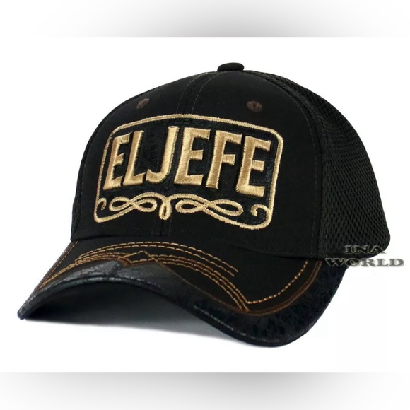 MEXICAN Hat EL JEFE Western Style Embroidered Trucker Mesh Snapback Baseball Cap - Picture 3 of 6